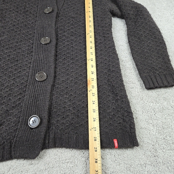 Manguun Alpaca Wool Blend Duster Cardigan Womens XL Brown Button Front Academia - Picture 3 of 7